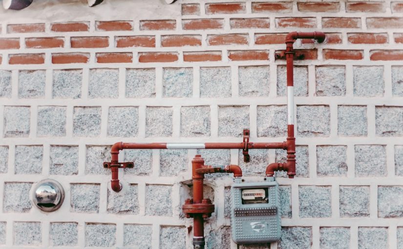 red and white metal pipe